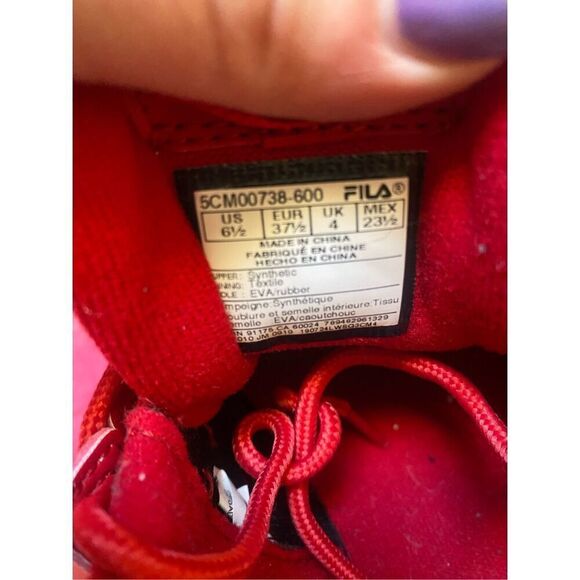 Chunky Red Fila Sneakers - Picture 7 of 7